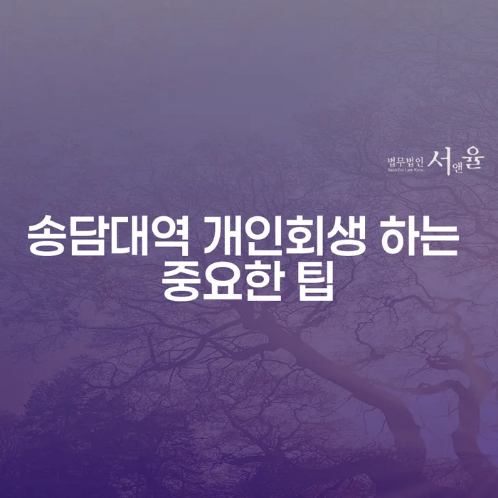 송담대역 개인회생 하는 중요한 팁