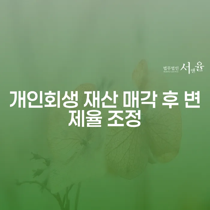 개인회생 재산 매각 후 변제율 조정: 어떻게 도움을 받을 수 있을까요?